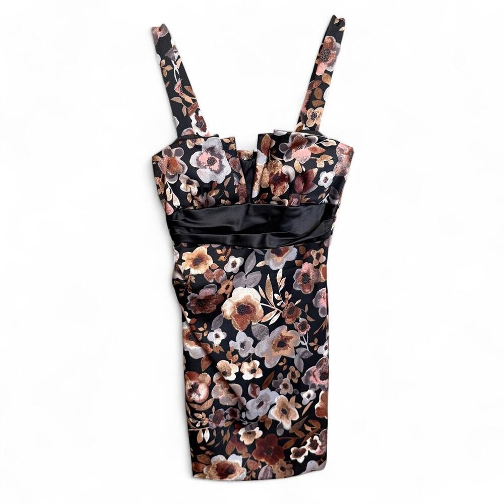Vintage Y2K Mystic Floral Bodycon Dress Size M Thick Strap Grunge Fairycore Hoco